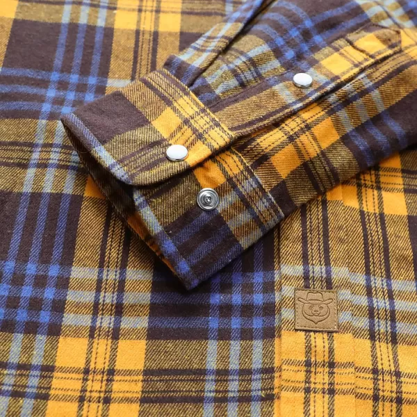 Dubinik® Flannel Shirt for Men Western Cowboy Pearl Snap Shirts for Men Long Sleeve Vintage Buttons Down Plaid Shirt