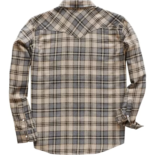 Dubinik® Flannel Shirt for Men Western Cowboy Pearl Snap Shirts for Men Long Sleeve Vintage Buttons Down Plaid Shirt