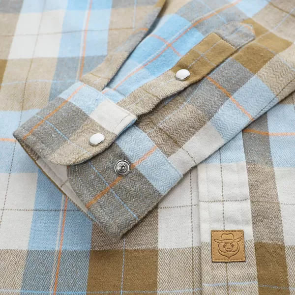 Dubinik® Flannel Shirt for Men Western Cowboy Pearl Snap Shirts for Men Long Sleeve Vintage Buttons Down Plaid Shirt