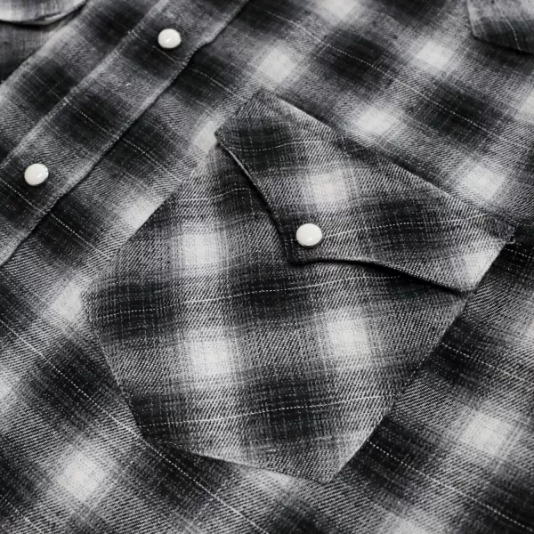 Dubinik® Flannel Shirt for Men Western Cowboy Pearl Snap Shirts for Men Long Sleeve Vintage Buttons Down Plaid Shirt