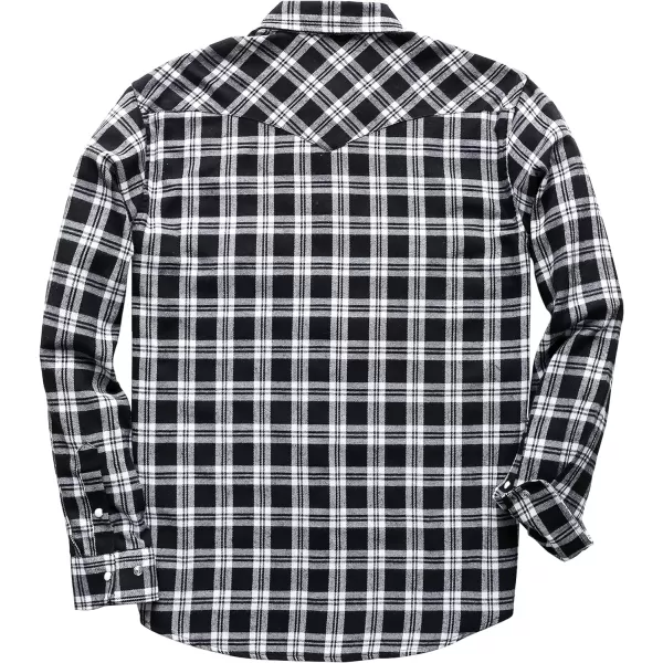 Dubinik® Flannel Shirt for Men Western Cowboy Pearl Snap Shirts for Men Long Sleeve Vintage Buttons Down Plaid Shirt