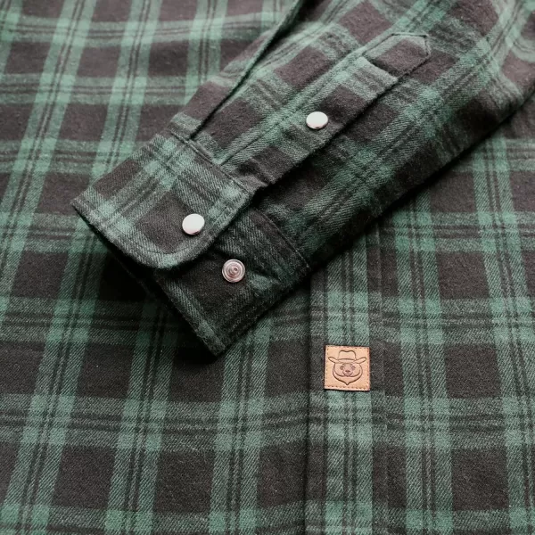 Dubinik® Flannel Shirt for Men Western Cowboy Pearl Snap Shirts for Men Long Sleeve Vintage Buttons Down Plaid Shirt