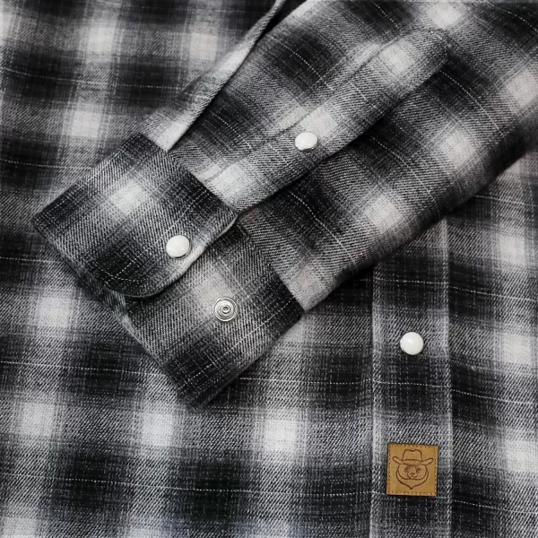 Dubinik® Flannel Shirt for Men Western Cowboy Pearl Snap Shirts for Men Long Sleeve Vintage Buttons Down Plaid Shirt