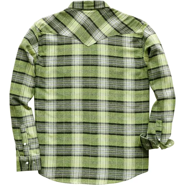 Dubinik® Flannel Shirt for Men Western Cowboy Pearl Snap Shirts for Men Long Sleeve Vintage Buttons Down Plaid Shirt