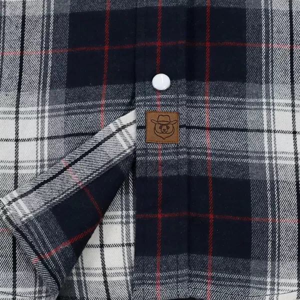 Dubinik® Flannel Shirt for Men Western Cowboy Pearl Snap Shirts for Men Long Sleeve Vintage Buttons Down Plaid Shirt