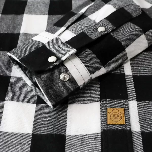Dubinik® Flannel Shirt for Men Western Cowboy Pearl Snap Shirts for Men Long Sleeve Vintage Buttons Down Plaid Shirt