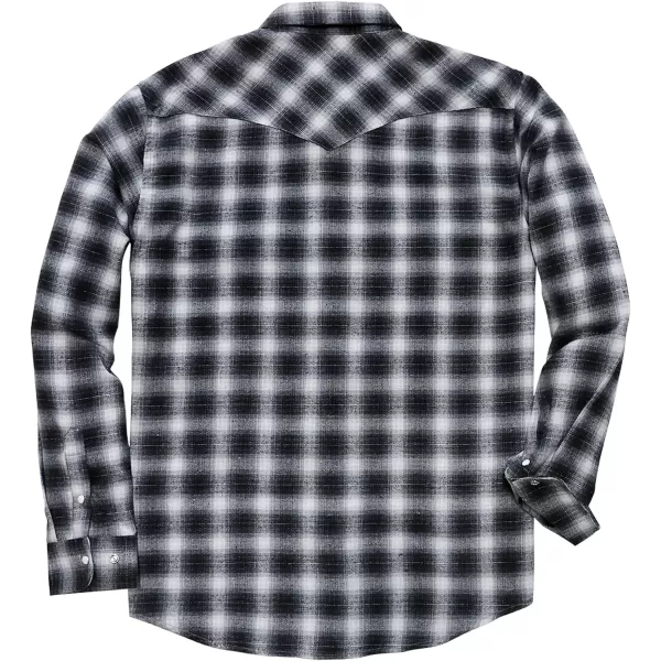 Dubinik® Flannel Shirt for Men Western Cowboy Pearl Snap Shirts for Men Long Sleeve Vintage Buttons Down Plaid Shirt