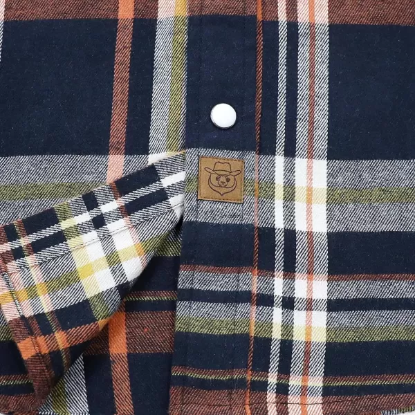 Dubinik® Flannel Shirt for Men Western Cowboy Pearl Snap Shirts for Men Long Sleeve Vintage Buttons Down Plaid Shirt