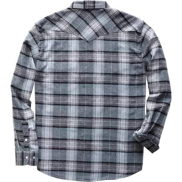 Dubinik® Flannel Shirt for Men Western Cowboy Pearl Snap Shirts for Men Long Sleeve Vintage Buttons Down Plaid Shirt