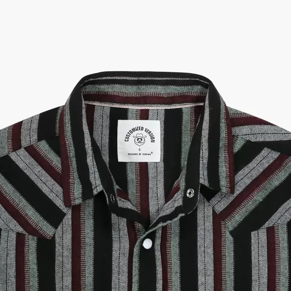 Dubinik® Flannel Shirt for Men Western Cowboy Pearl Snap Shirts for Men Long Sleeve Vintage Buttons Down Plaid Shirt