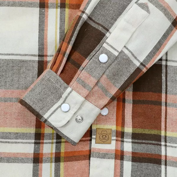 Dubinik® Flannel Shirt for Men Western Cowboy Pearl Snap Shirts for Men Long Sleeve Vintage Buttons Down Plaid Shirt