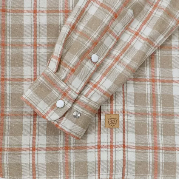 Dubinik® Flannel Shirt for Men Western Cowboy Pearl Snap Shirts for Men Long Sleeve Vintage Buttons Down Plaid Shirt