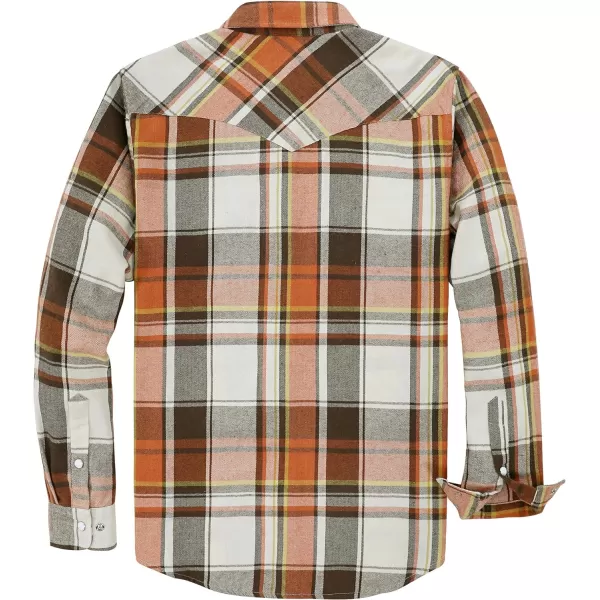 Dubinik® Flannel Shirt for Men Western Cowboy Pearl Snap Shirts for Men Long Sleeve Vintage Buttons Down Plaid Shirt