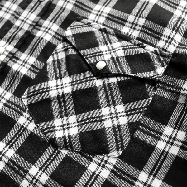 Dubinik® Flannel Shirt for Men Western Cowboy Pearl Snap Shirts for Men Long Sleeve Vintage Buttons Down Plaid Shirt