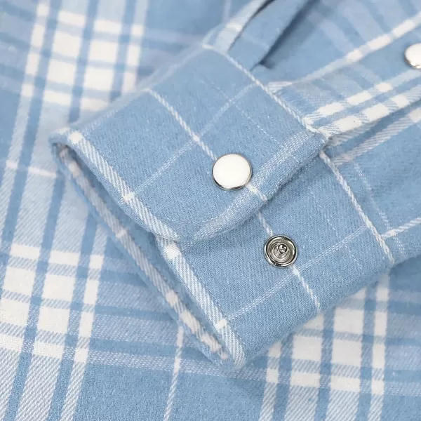 Dubinik® Flannel Shirt for Men Western Cowboy Pearl Snap Shirts for Men Long Sleeve Vintage Buttons Down Plaid Shirt