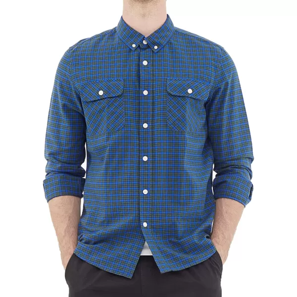 Dubinik® Flannel Shirt for Men Western Cowboy Pearl Snap Shirts for Men Long Sleeve Vintage Buttons Down Plaid Shirt
