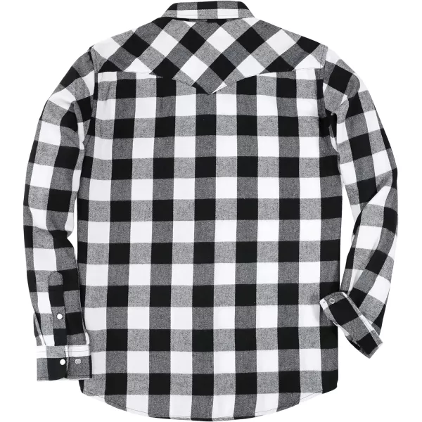 Dubinik® Flannel Shirt for Men Western Cowboy Pearl Snap Shirts for Men Long Sleeve Vintage Buttons Down Plaid Shirt