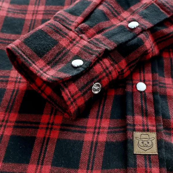 Dubinik® Flannel Shirt for Men Western Cowboy Pearl Snap Shirts for Men Long Sleeve Vintage Buttons Down Plaid Shirt