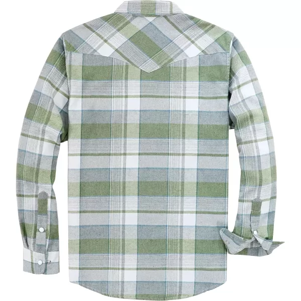 Dubinik® Flannel Shirt for Men Western Cowboy Pearl Snap Shirts for Men Long Sleeve Vintage Buttons Down Plaid Shirt