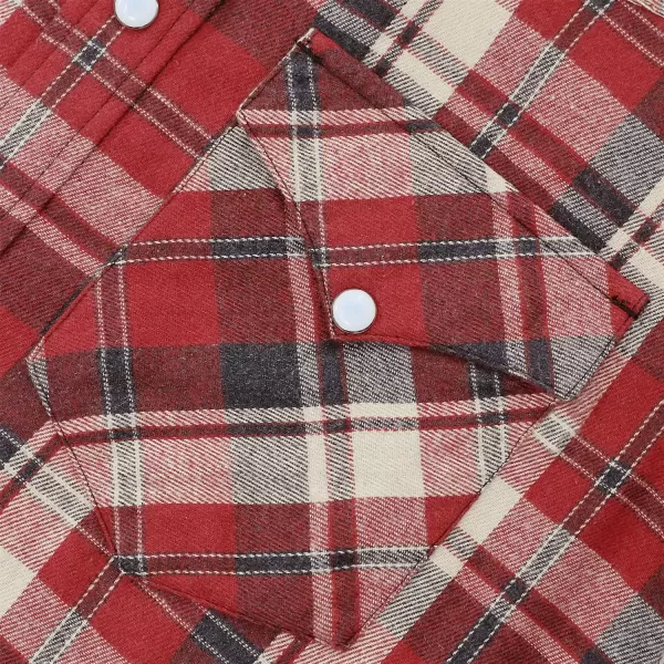 Dubinik® Flannel Shirt for Men Western Cowboy Pearl Snap Shirts for Men Long Sleeve Vintage Buttons Down Plaid Shirt