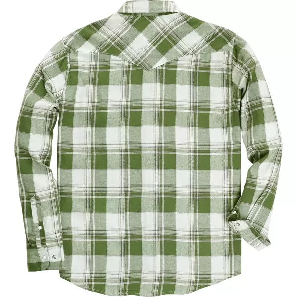 Dubinik® Flannel Shirt for Men Western Cowboy Pearl Snap Shirts for Men Long Sleeve Vintage Buttons Down Plaid Shirt