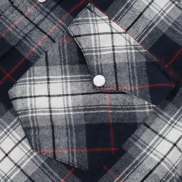 Dubinik® Flannel Shirt for Men Western Cowboy Pearl Snap Shirts for Men Long Sleeve Vintage Buttons Down Plaid Shirt
