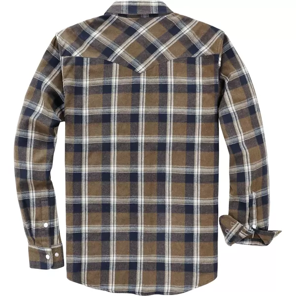 Dubinik® Flannel Shirt for Men Western Cowboy Pearl Snap Shirts for Men Long Sleeve Vintage Buttons Down Plaid Shirt