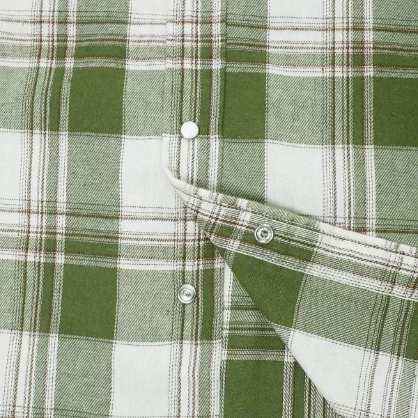 Dubinik® Flannel Shirt for Men Western Cowboy Pearl Snap Shirts for Men Long Sleeve Vintage Buttons Down Plaid Shirt
