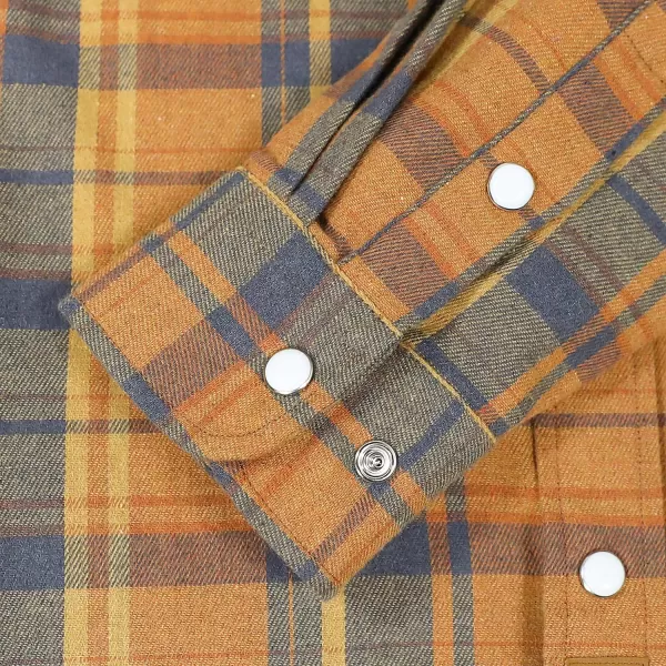 Dubinik® Flannel Shirt for Men Western Cowboy Pearl Snap Shirts for Men Long Sleeve Vintage Buttons Down Plaid Shirt