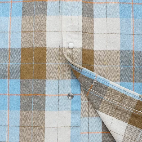 Dubinik® Flannel Shirt for Men Western Cowboy Pearl Snap Shirts for Men Long Sleeve Vintage Buttons Down Plaid Shirt