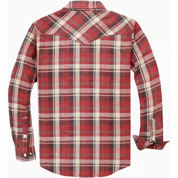 Dubinik® Flannel Shirt for Men Western Cowboy Pearl Snap Shirts for Men Long Sleeve Vintage Buttons Down Plaid Shirt