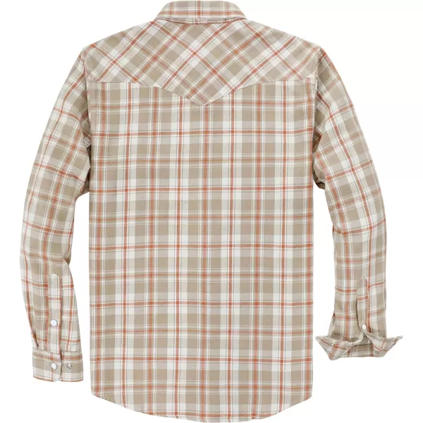 Dubinik® Flannel Shirt for Men Western Cowboy Pearl Snap Shirts for Men Long Sleeve Vintage Buttons Down Plaid Shirt