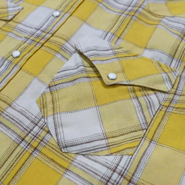 Dubinik® Flannel Shirt for Men Western Cowboy Pearl Snap Shirts for Men Long Sleeve Vintage Buttons Down Plaid Shirt