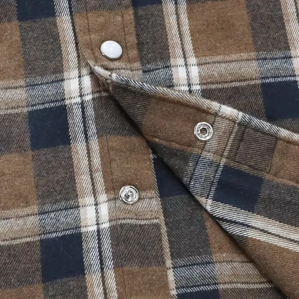 Dubinik® Flannel Shirt for Men Western Cowboy Pearl Snap Shirts for Men Long Sleeve Vintage Buttons Down Plaid Shirt
