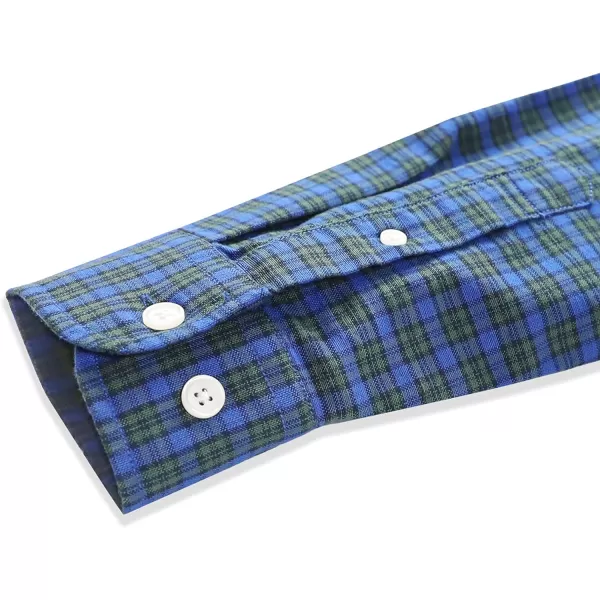 Dubinik® Flannel Shirt for Men Western Cowboy Pearl Snap Shirts for Men Long Sleeve Vintage Buttons Down Plaid Shirt
