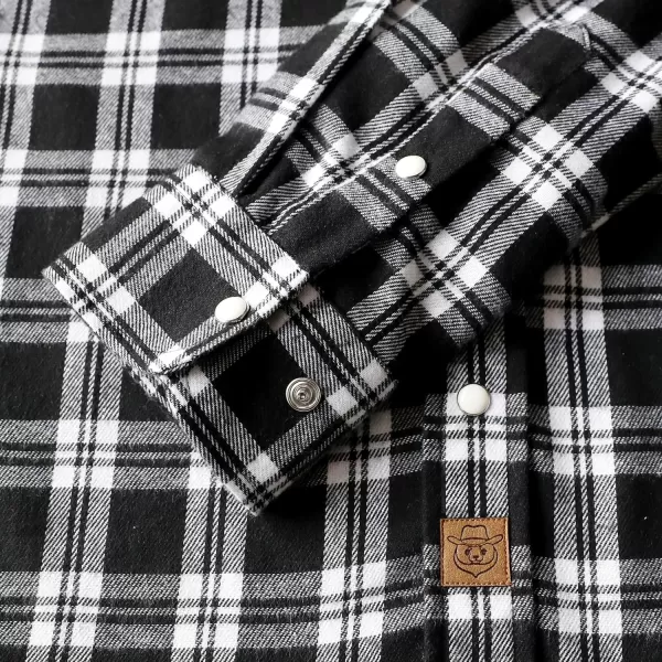 Dubinik® Flannel Shirt for Men Western Cowboy Pearl Snap Shirts for Men Long Sleeve Vintage Buttons Down Plaid Shirt