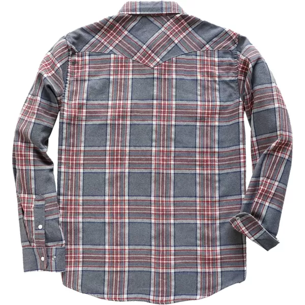 Dubinik® Flannel Shirt for Men Western Cowboy Pearl Snap Shirts for Men Long Sleeve Vintage Buttons Down Plaid Shirt