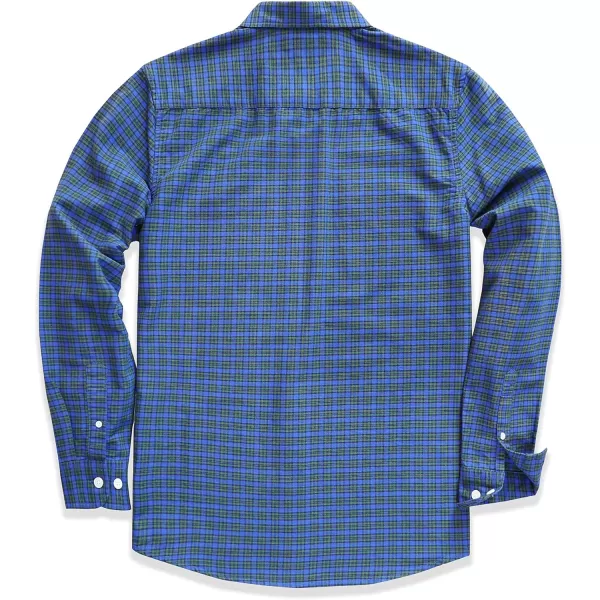 Dubinik® Flannel Shirt for Men Western Cowboy Pearl Snap Shirts for Men Long Sleeve Vintage Buttons Down Plaid Shirt