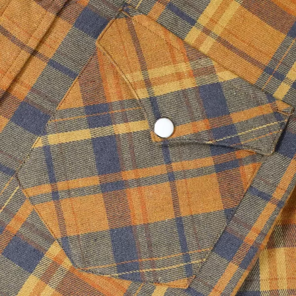 Dubinik® Flannel Shirt for Men Western Cowboy Pearl Snap Shirts for Men Long Sleeve Vintage Buttons Down Plaid Shirt