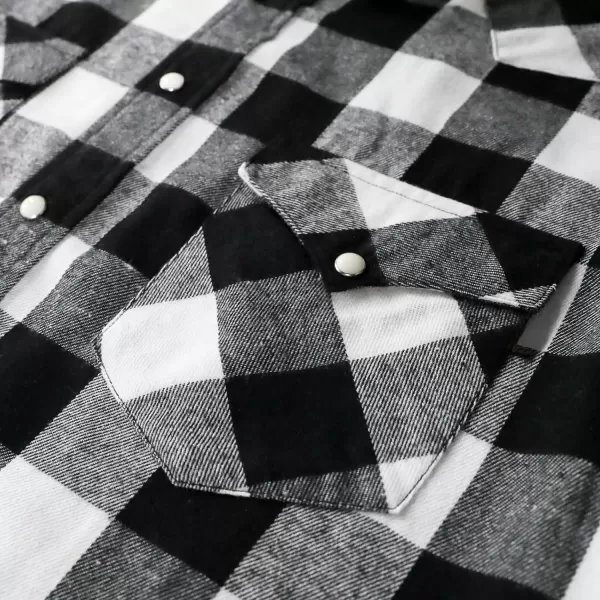 Dubinik® Flannel Shirt for Men Western Cowboy Pearl Snap Shirts for Men Long Sleeve Vintage Buttons Down Plaid Shirt