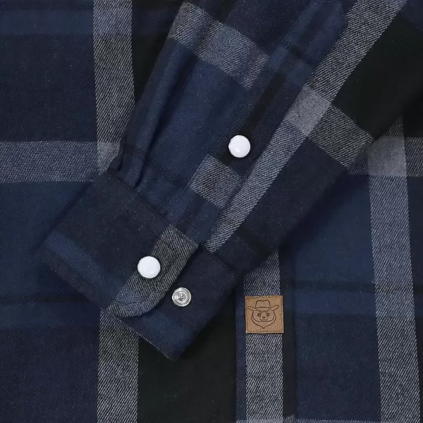 Dubinik® Flannel Shirt for Men Western Cowboy Pearl Snap Shirts for Men Long Sleeve Vintage Buttons Down Plaid Shirt