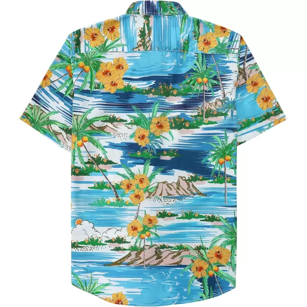 Dubinik® Hawaiian Shirt for Men Tropical Beach Shirt Mens Short Sleeve Button Down Shirts Aloha Shirt Print Casual Cool