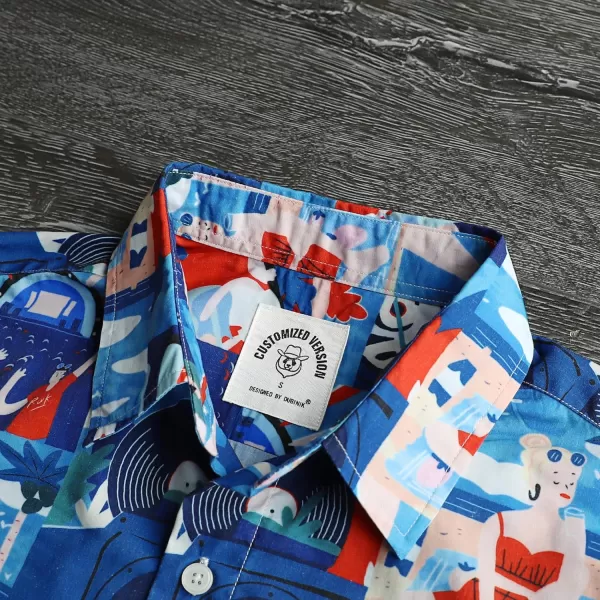 Dubinik® Hawaiian Shirt for Men Tropical Beach Shirt Mens Short Sleeve Button Down Shirts Aloha Shirt Print Casual Cool