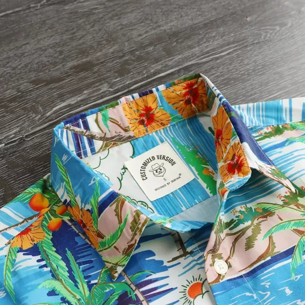 Dubinik® Hawaiian Shirt for Men Tropical Beach Shirt Mens Short Sleeve Button Down Shirts Aloha Shirt Print Casual Cool