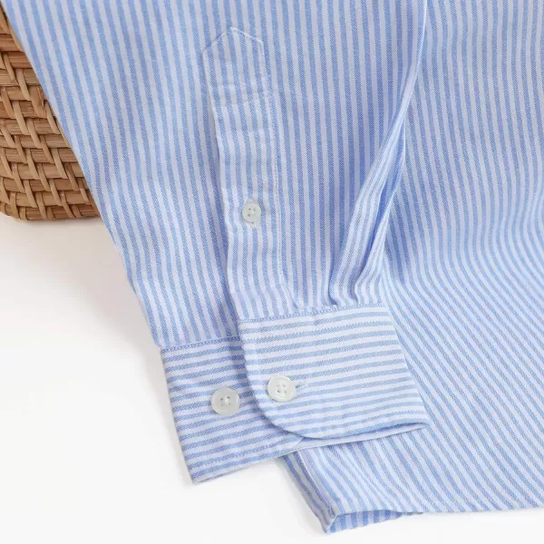 Dubinik® Mens Button Down Long Sleeve Shirts 100% Cotton Plaid Casual Shirt with Pocket