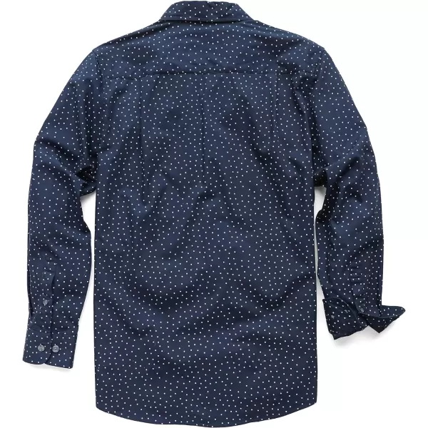 Dubinik® Mens Button Down Long Sleeve Shirts 100% Cotton Plaid Casual Shirt with Pocket