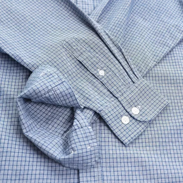 Dubinik® Mens Button Down Long Sleeve Shirts 100% Cotton Plaid Casual Shirt with Pocket
