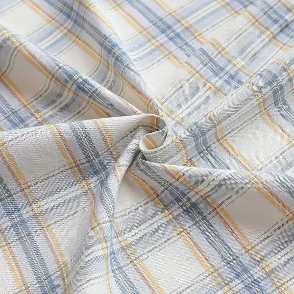 Dubinik® Mens Button Down Long Sleeve Shirts 100% Cotton Plaid Casual Shirt with Pocket