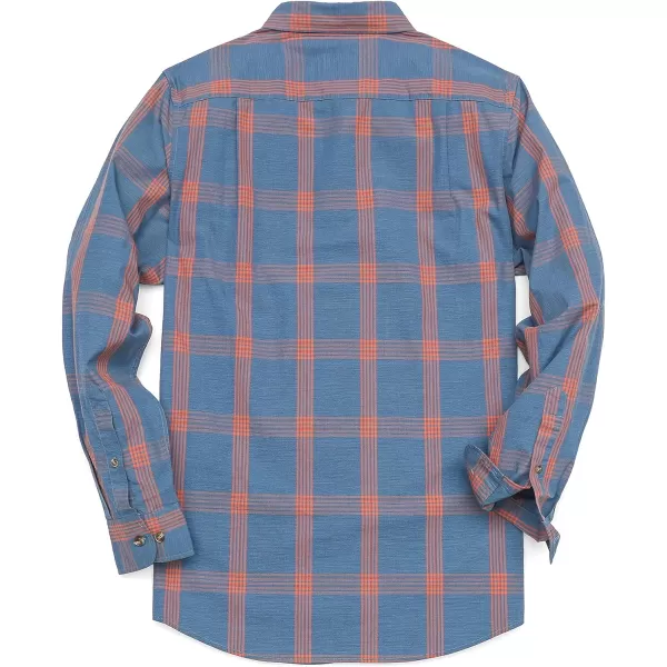 Dubinik® Mens Button Down Long Sleeve Shirts 100% Cotton Plaid Casual Shirt with Pocket