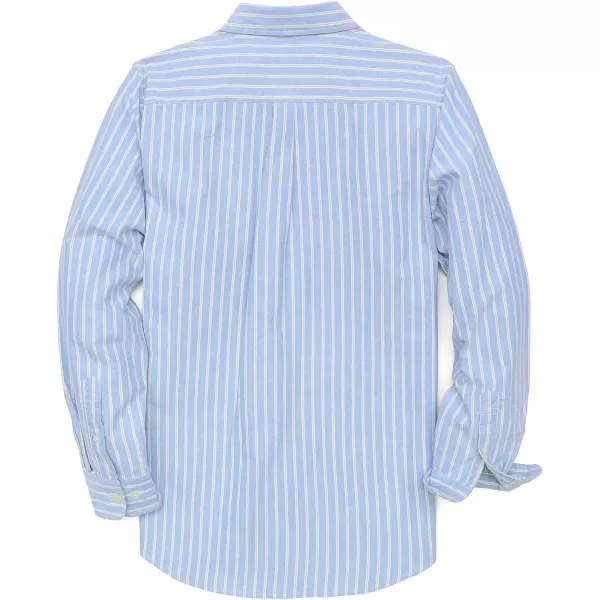 Dubinik® Mens Button Down Long Sleeve Shirts 100% Cotton Plaid Casual Shirt with Pocket